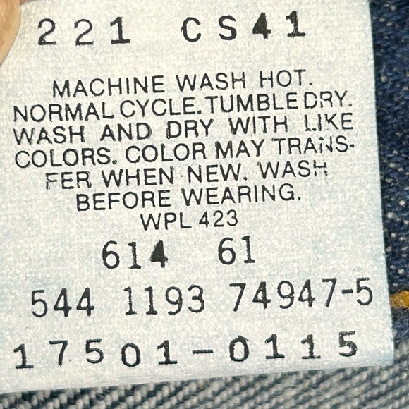 NEW Vintage Levis 501 Dark Wash 13 1993 Valencia St Factory USA 17501-0115 - Picture 15 of 16